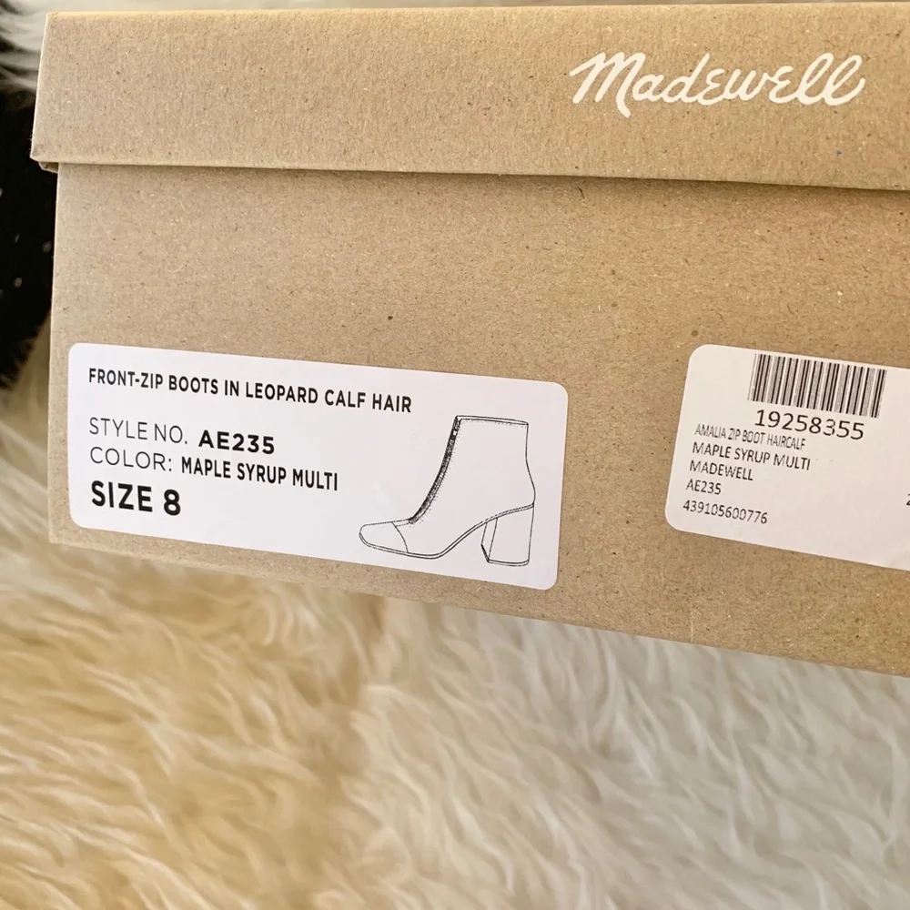 Madewell The Amalia Zip Boot in Leopard Calf Hair Size 8